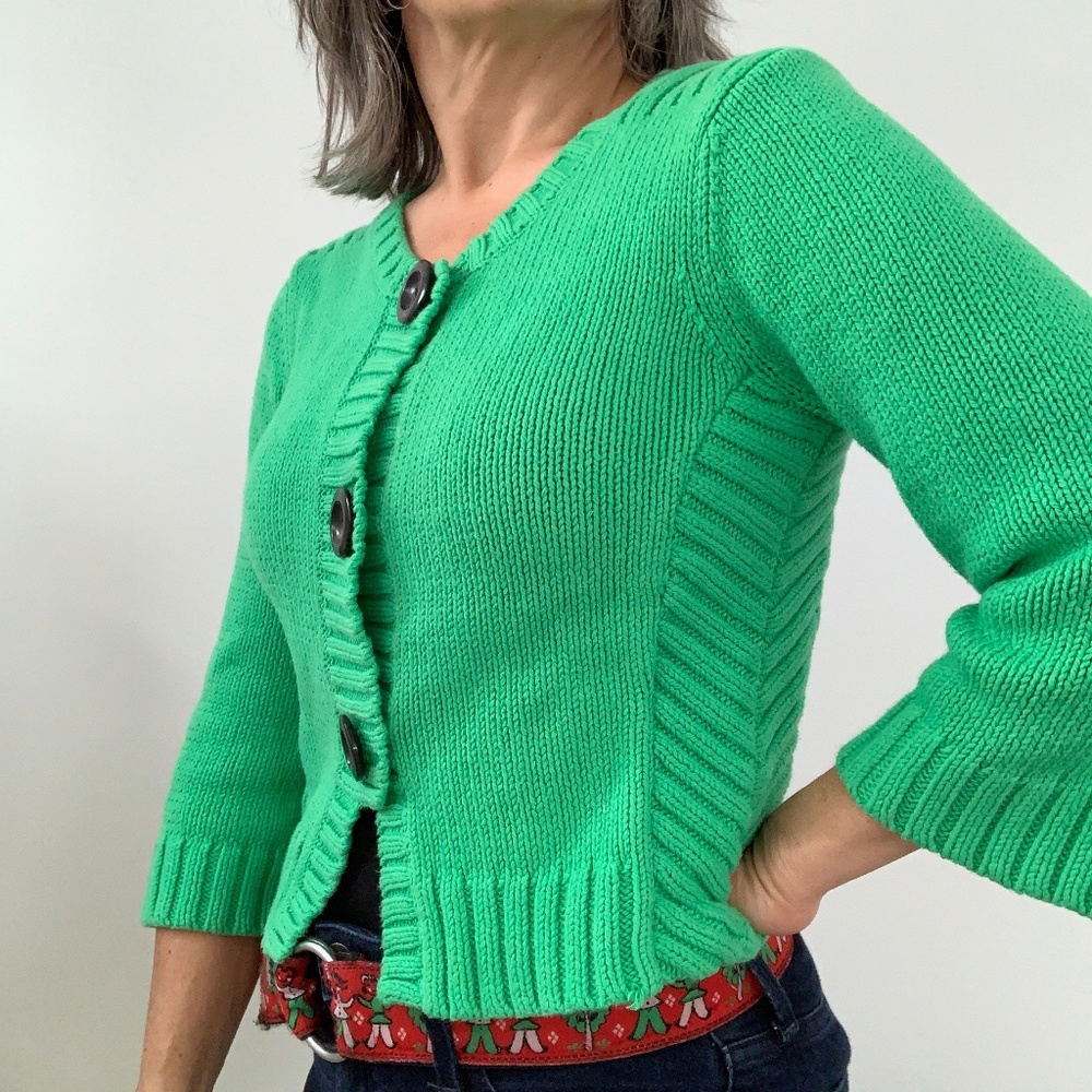 Diane Von Furstenburg Button Cropped Cardigan